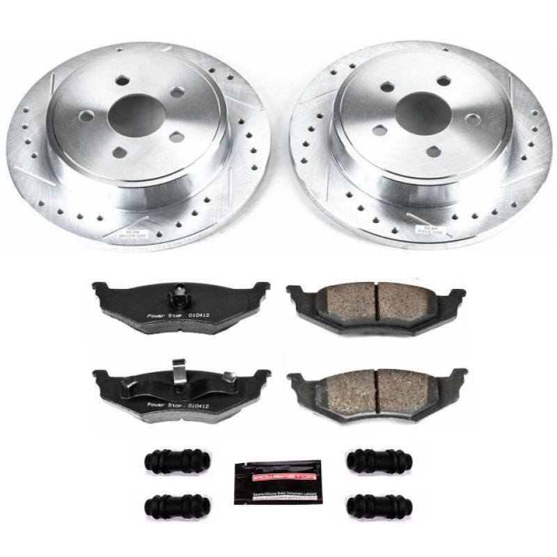 Chrysler PT Cruiser Brake Kit - Rear - PowerStop - Z23 Evolution Sport Brake Kit - Drilled & Slotted Rotors + Carbon-Fiber Ceramic Pads - `03-`10