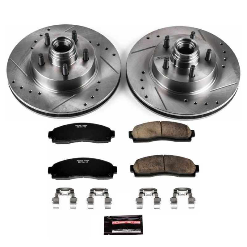 Ford Ranger Brake Kit - Front - PowerStop - Drilled & Slotted Rotors + Carbon-Fiber Ceramic Pads - `03-`09