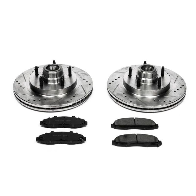 Ford F-150 Brake Kit - Front - PowerStop - Drilled & Slotted Rotors + Carbon-Fiber Ceramic Pads - `97-`00 Ford F-150 Brake Kit - Front - PowerStop - Drilled & Slotted Rotors + Carbon-Fiber Ceramic Pads - `97-`00