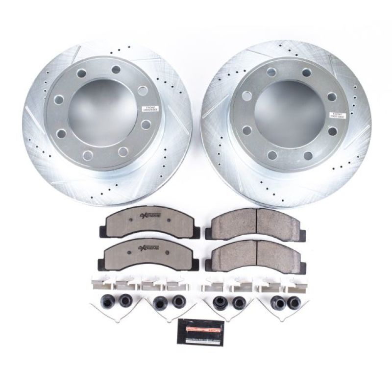 Ford Excursion Brake Kit - Front - PowerStop - Z36 Truck & Tow Upgrade Kit: Drilled & Slotted Rotors, Carbon-Fiber Ceramic Pads - `00-`05 Ford Excursion Brake Kit - Front - PowerStop - Z36 Truck & Tow Upgrade Kit: Drilled & Slotted Rotors, Carbon-Fiber Ceramic Pads - `00-`05