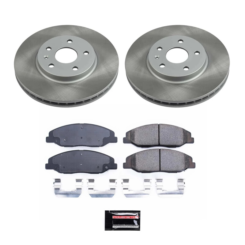Lincoln Navigator Brake Kit - Front + Rear - PowerStop - Drilled & Slotted Rotors + Carbon-Fiber Ceramic Pads - `03-`06