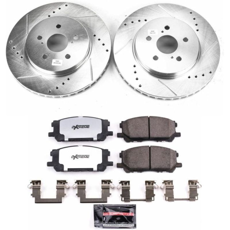 Lexus RX330 Brake Kit - Front - PowerStop - Z36 Truck & Tow + Carbon-Fiber Ceramic Pads + Drilled & Slotted Rotors - `04-`06