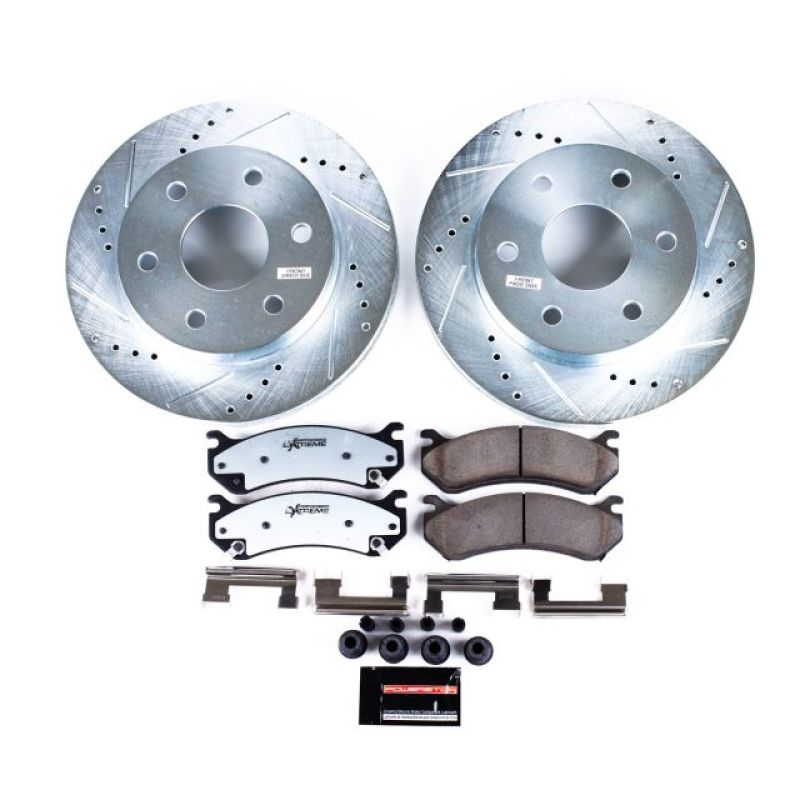 Cadillac Escalade Brake Kit - Front - PowerStop - Drilled & Slotted Rotors + Carbon-Fiber Ceramic Pads - `02-`06 Cadillac Escalade Brake Kit - Front - PowerStop - Drilled & Slotted Rotors + Carbon-Fiber Ceramic Pads - `02-`06