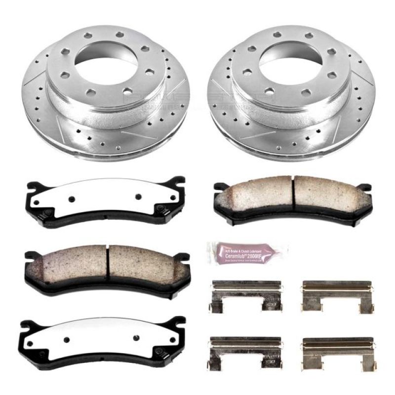 Chevrolet Silverado 1500 Brake Kit - Rear - PowerStop - Drilled & Slotted Rotors + Carbon-Fiber Ceramic Pads - `01-`03