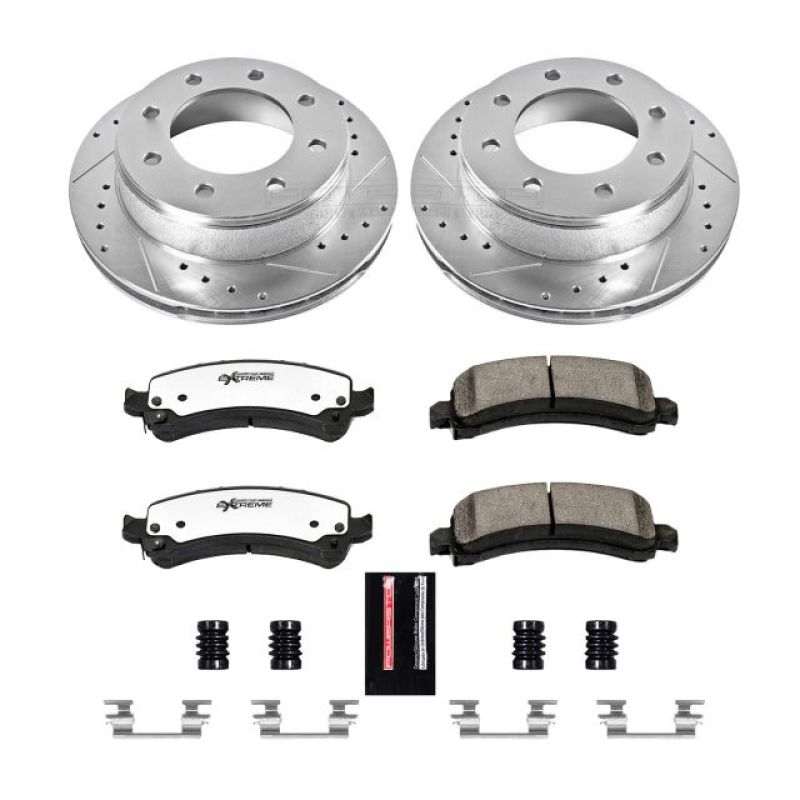 Chevrolet Express 2500 Brake Kit - Rear - PowerStop - Drilled & Slotted Rotors + Carbon-Fiber Ceramic Pads - `03-`17