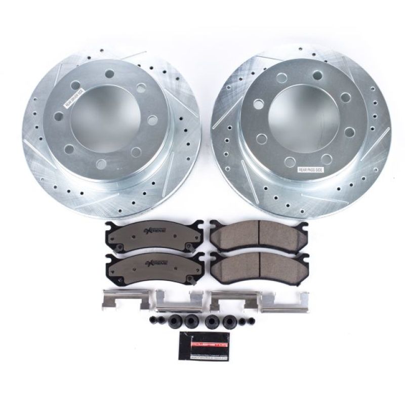 Chevrolet Avalanche 2500 Brake Kit - Rear - PowerStop - Drilled & Slotted Rotors + Carbon-Fiber Ceramic Pads - `02-`06