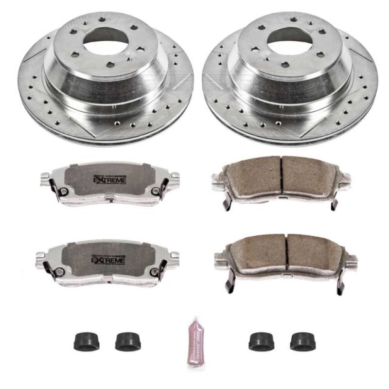 Buick Rainier Brake Kit - Rear - PowerStop - Drilled & Slotted Rotors + Carbon-Fiber Ceramic Pads - `04-`07