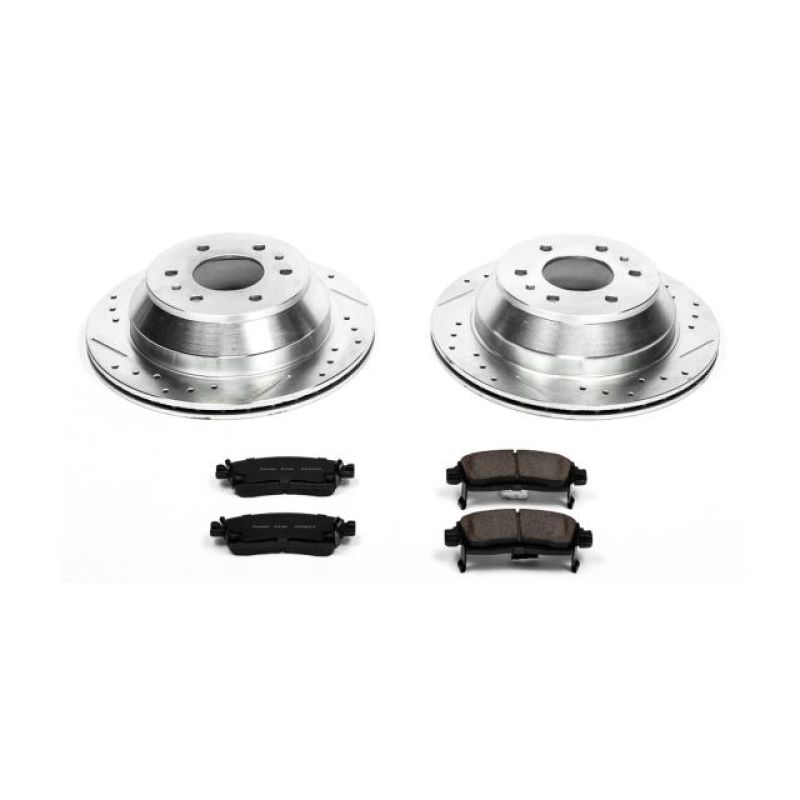 Buick Rainier Brake Kit - Rear - PowerStop - Drilled & Slotted Rotors + Carbon-Fiber Ceramic Pads - `04-`07