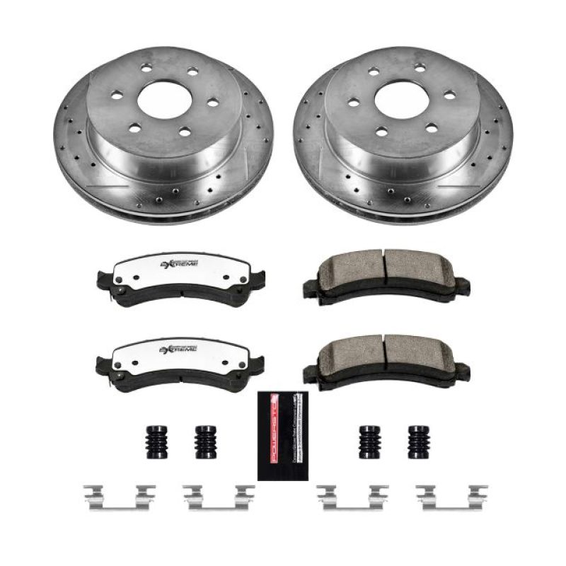Chevrolet Express 2500 Brake Kit - Rear - PowerStop - Drilled & Slotted Rotors + Carbon-Fiber Ceramic Pads - `03-`05