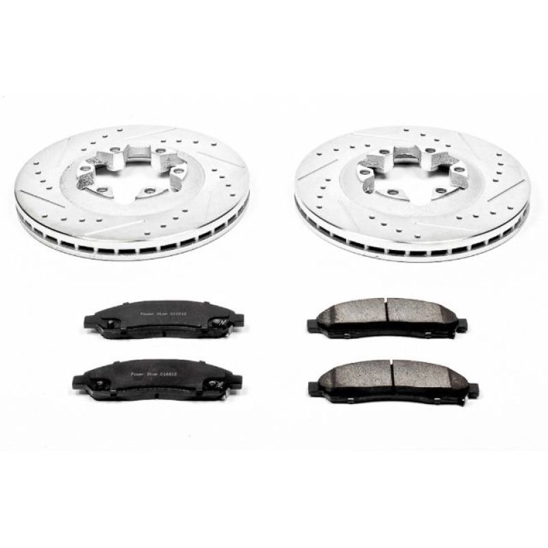 Chevrolet Colorado Brake Kit - Front - PowerStop - Drilled & Slotted Rotors + Carbon-Fiber Ceramic Pads - `04-`08