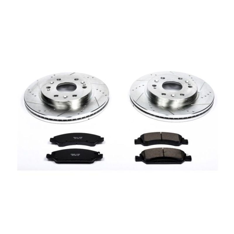 Cadillac Escalade Brake Kit - Front - PowerStop - Z23 Evolution Sport with Drilled & Slotted Rotors + Carbon-Fiber Ceramic Pads - `08-`19 Cadillac Escalade Brake Kit - Front - PowerStop - Z23 Evolution Sport with Drilled & Slotted Rotors + Carbon-Fiber Ceramic Pads - `08-`19