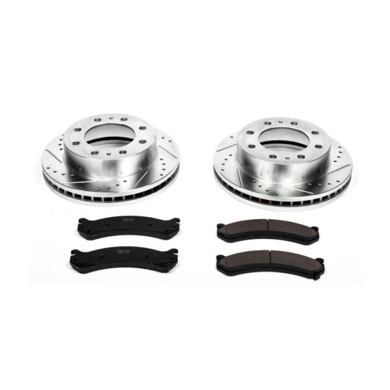 Chevrolet Avalanche 2500 Brake Kit - Front - PowerStop - Drilled & Slotted Rotors + Carbon-Fiber Ceramic Pads - `02-`04