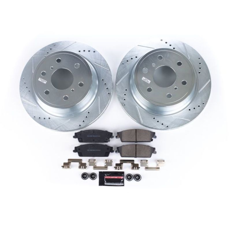 Cadillac Escalade Brake Kit - Rear - PowerStop - Drilled & Slotted Rotors + Carbon-Fiber Ceramic Pads - `07-`14 Cadillac Escalade Brake Kit - Rear - PowerStop - Drilled & Slotted Rotors + Carbon-Fiber Ceramic Pads - `07-`14