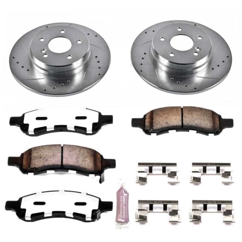 Buick Rainier Brake Kit - Front - PowerStop - Drilled & Slotted Rotors + Carbon-Fiber Ceramic Pads - `06-`07