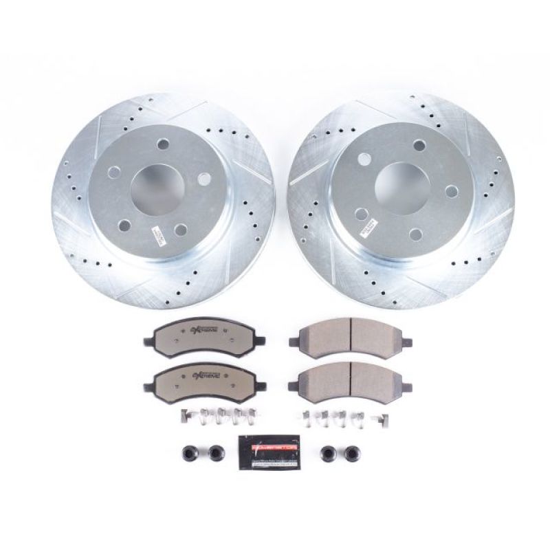 Ram 1500 Brake Kit - Front - PowerStop - Drilled & Slotted Rotors + Carbon-Fiber Ceramic Pads - `11-`18 Ram 1500 Brake Kit - Front - PowerStop - Drilled & Slotted Rotors + Carbon-Fiber Ceramic Pads - `11-`18
