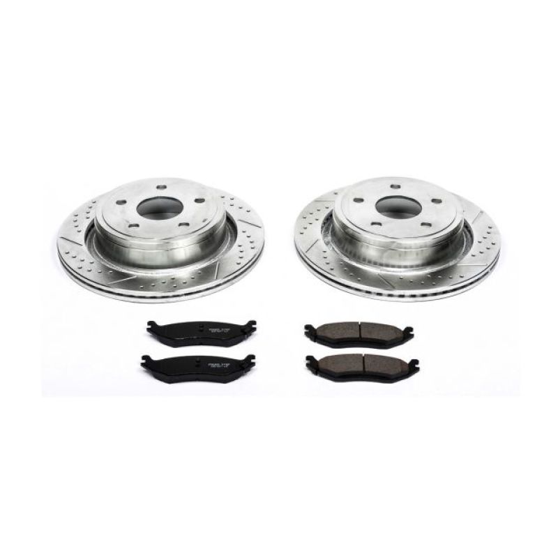 Chrysler Aspen Brake Kit - Rear - PowerStop - Drilled & Slotted Rotors + Carbon-Fiber Ceramic Pads - `07-`09