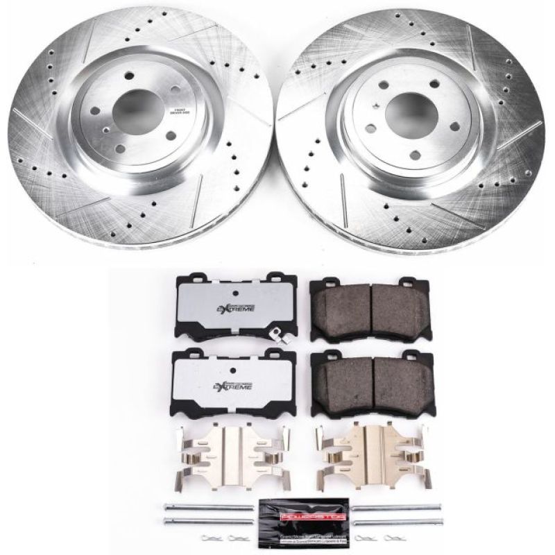 INFINITI M56 Brake Kit - Front - PowerStop - Drilled & Slotted Rotors + Carbon-Fiber Ceramic Pads - `11-`13 INFINITI M56 Brake Kit - Front - PowerStop - Drilled & Slotted Rotors + Carbon-Fiber Ceramic Pads - `11-`13