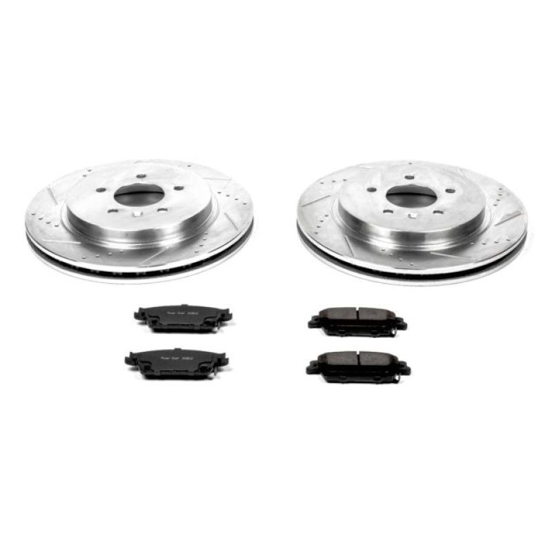 Cadillac CTS Brake Kit - Rear - PowerStop - Drilled & Slotted Rotors + Carbon-Fiber Ceramic Pads - `06-`07