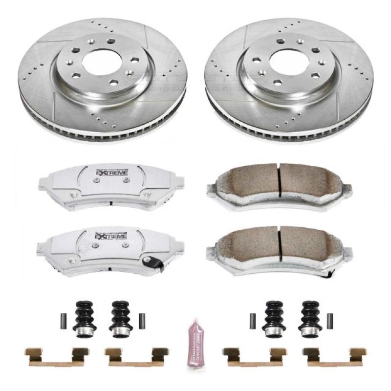 Cadillac Seville Brake Kit - Front - PowerStop - Drilled & Slotted Rotors + Carbon-Fiber Ceramic Pads - 2004