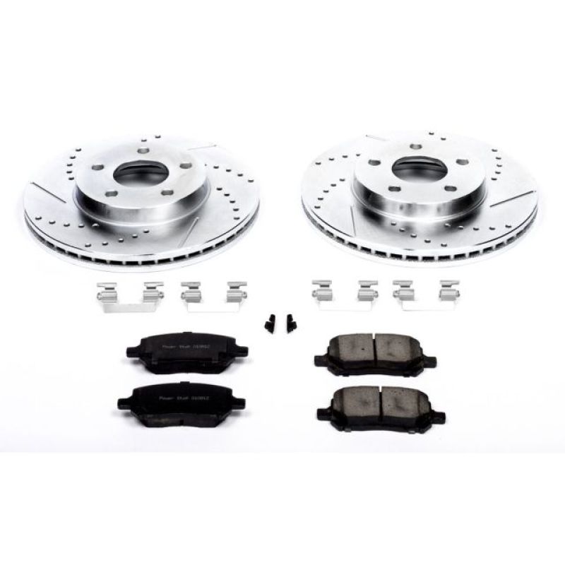 Chevrolet Cobalt Brake Kit - Front - PowerStop - Drilled & Slotted Rotors + Carbon-Fiber Ceramic Pads - `07-`10