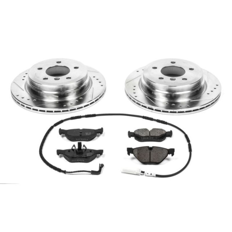 BMW 3 Series Brake Kit - Rear - PowerStop - Drilled & Slotted Rotors + Carbon-Fiber Ceramic Pads - 2006