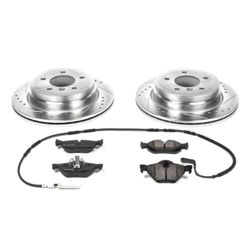 BMW 3 Series Brake Kit - Rear - PowerStop - Drilled & Slotted Rotors + Carbon-Fiber Ceramic Pads - `07-`10