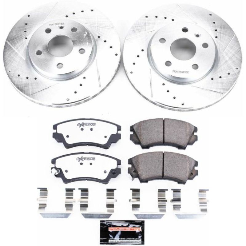 Buick Regal Brake Kit - Front - PowerStop - Drilled & Slotted Rotors + Carbon-Fiber Ceramic Pads - 2017 Buick Regal Brake Kit - Front - PowerStop - Drilled & Slotted Rotors + Carbon-Fiber Ceramic Pads - 2017