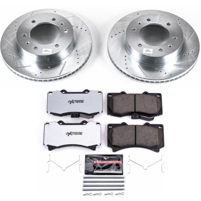 Hummer H3 Brake Kit - Front - PowerStop - Drilled & Slotted Rotors + Carbon-Fiber Ceramic Pads - `06-`10
