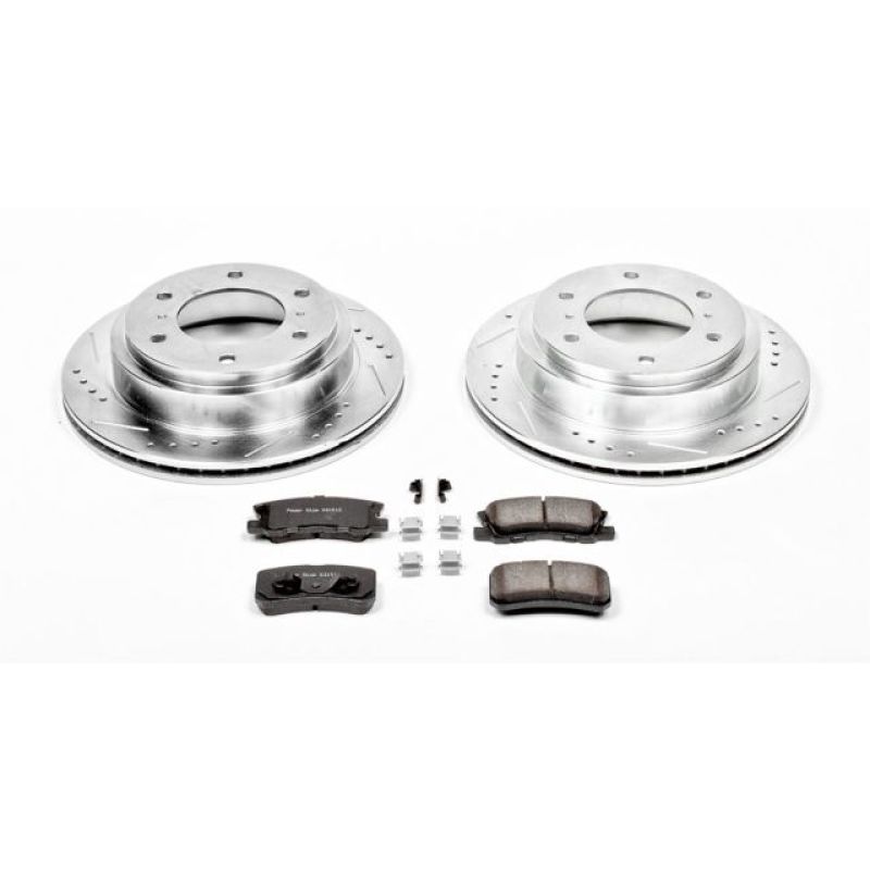 Mitsubishi Montero Brake Kit - Rear - PowerStop - Drilled & Slotted Rotors + Carbon-Fiber Ceramic Pads - `01-`06 Mitsubishi Montero Brake Kit - Rear - PowerStop - Drilled & Slotted Rotors + Carbon-Fiber Ceramic Pads - `01-`06