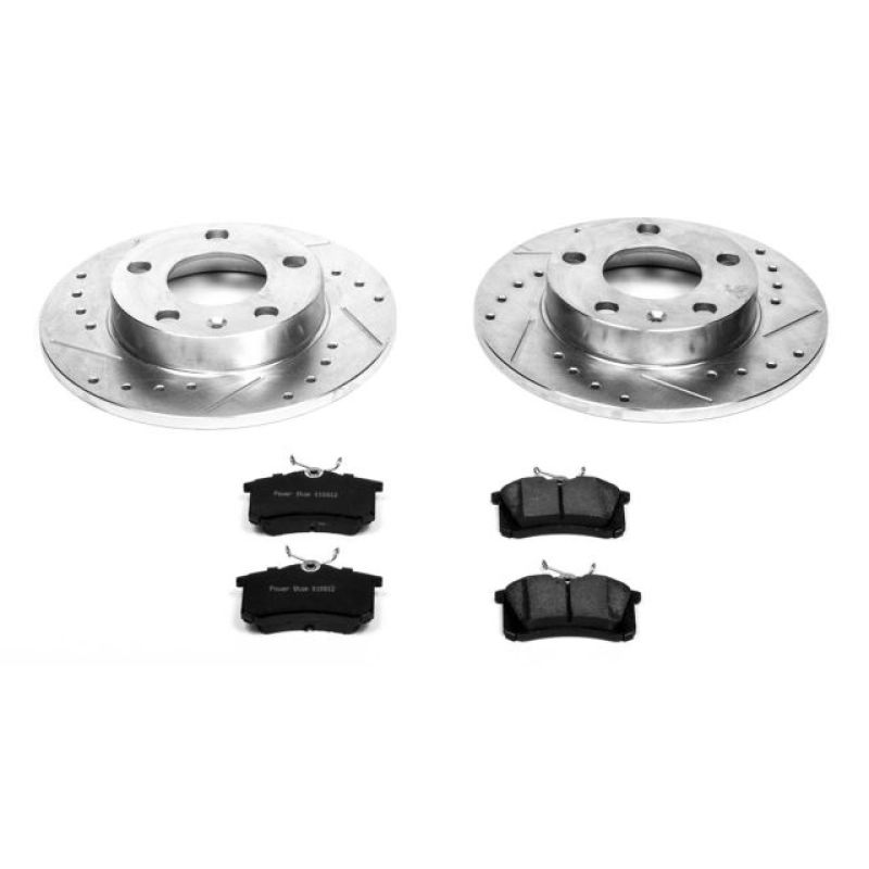 Audi A4 Brake Kit - Rear - PowerStop - Drilled & Slotted Rotors + Carbon-Fiber Ceramic Pads - `02-`06 Audi A4 Brake Kit - Rear - PowerStop - Drilled & Slotted Rotors + Carbon-Fiber Ceramic Pads - `02-`06