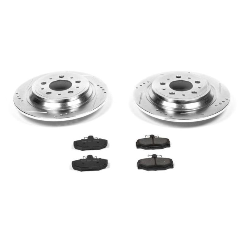 Volvo S70 Brake Kit - Rear - PowerStop - Drilled & Slotted Rotors + Carbon-Fiber Ceramic Pads - `99-`00
