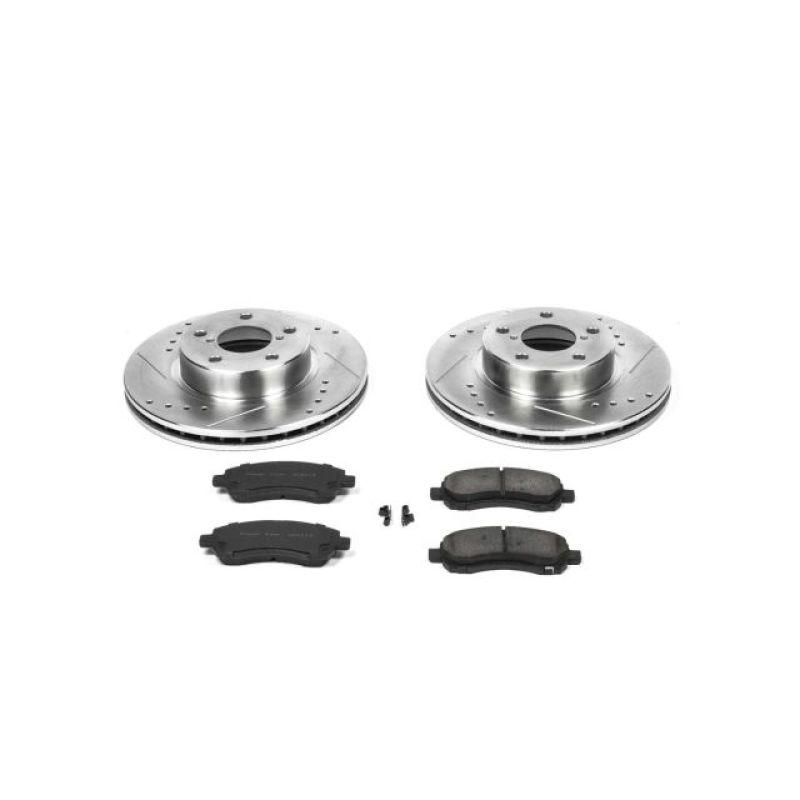 Subaru Legacy Brake Kit - Front - PowerStop - Drilled & Slotted Rotors + Carbon-Fiber Ceramic Pads - `97-`00 Subaru Legacy Brake Kit - Front - PowerStop - Drilled & Slotted Rotors + Carbon-Fiber Ceramic Pads - `97-`00