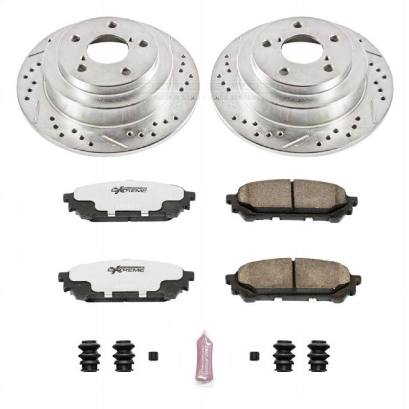 Saab 9-2X Brake Kit - Rear - PowerStop - Drilled & Slotted Rotors + Carbon-Fiber Ceramic Pads - `05-`06 Saab 9-2X Brake Kit - Rear - PowerStop - Drilled & Slotted Rotors + Carbon-Fiber Ceramic Pads - `05-`06