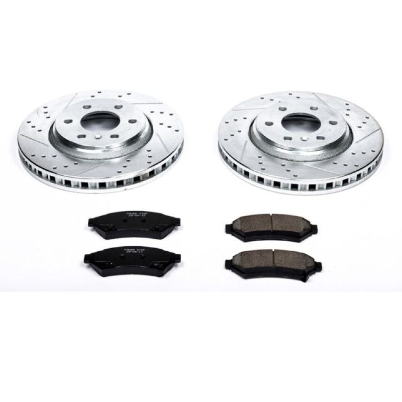 Buick Terraza Brake Kit - Front - PowerStop - Z23 Evolution Sport Drilled & Slotted Rotors + Carbon-Fiber Ceramic Pads - `06-`07