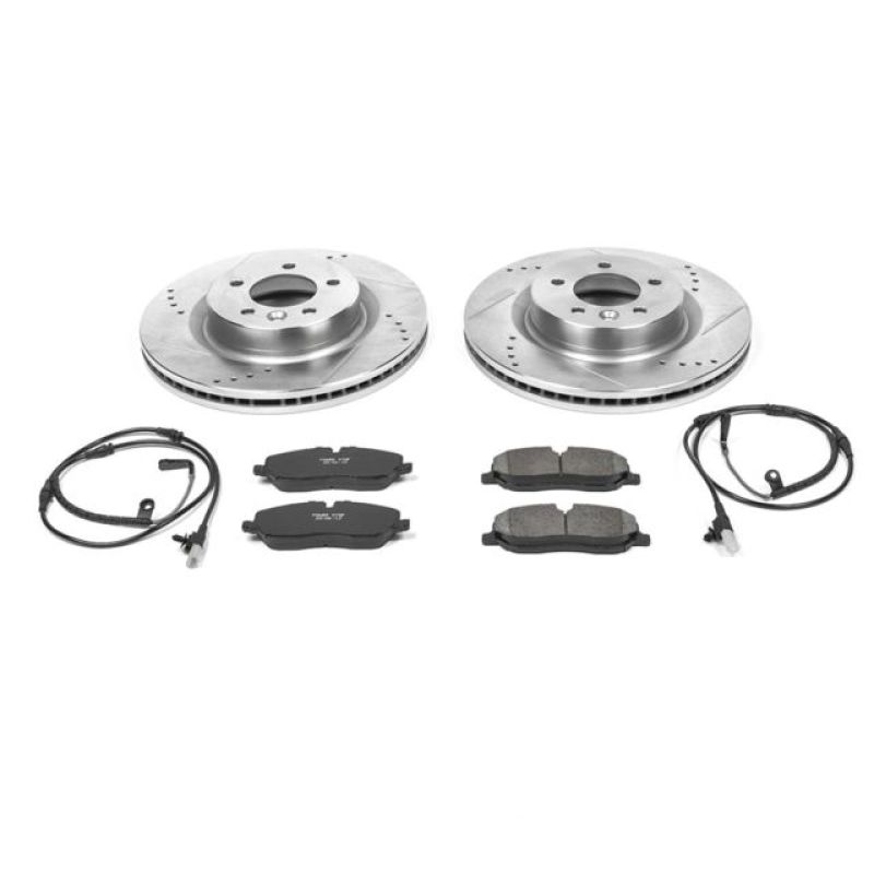 Land Rover LR3 Brake Pads + Rotors - Front - PowerStop - Z23 Evolution Sport: Drilled & Slotted Rotors + Carbon-Fiber Ceramic Pads - `05-`09 Land Rover LR3 Brake Pads + Rotors - Front - PowerStop - Z23 Evolution Sport: Drilled & Slotted Rotors + Carbon-Fiber Ceramic Pads - `05-`09