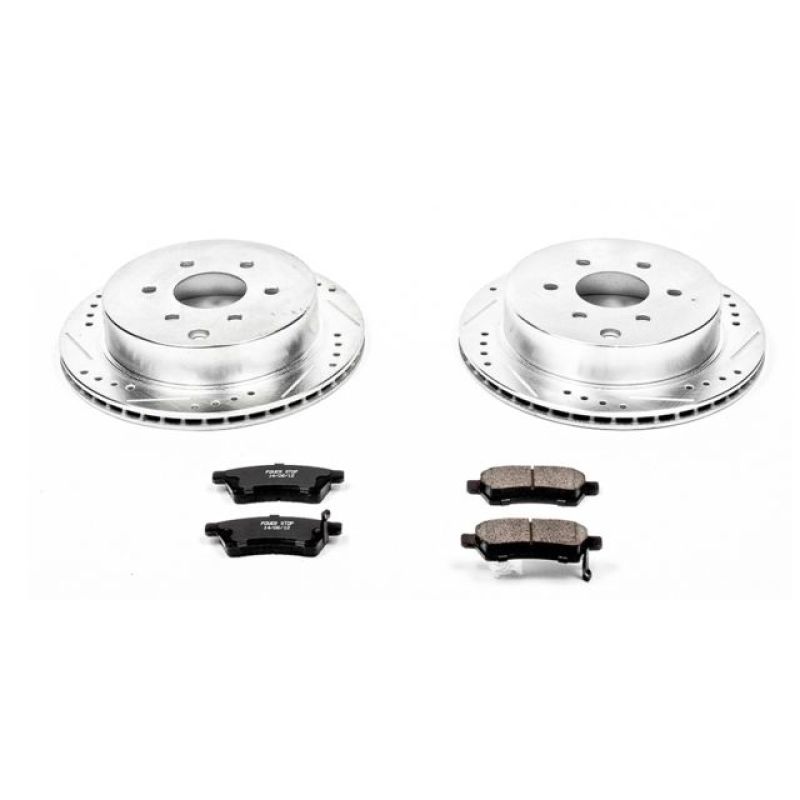 Nissan Frontier Brake Kit - Rear - PowerStop - Drilled & Slotted Rotors + Carbon-Fiber Ceramic Pads - `05-`18 Nissan Frontier Brake Kit - Rear - PowerStop - Drilled & Slotted Rotors + Carbon-Fiber Ceramic Pads - `05-`18