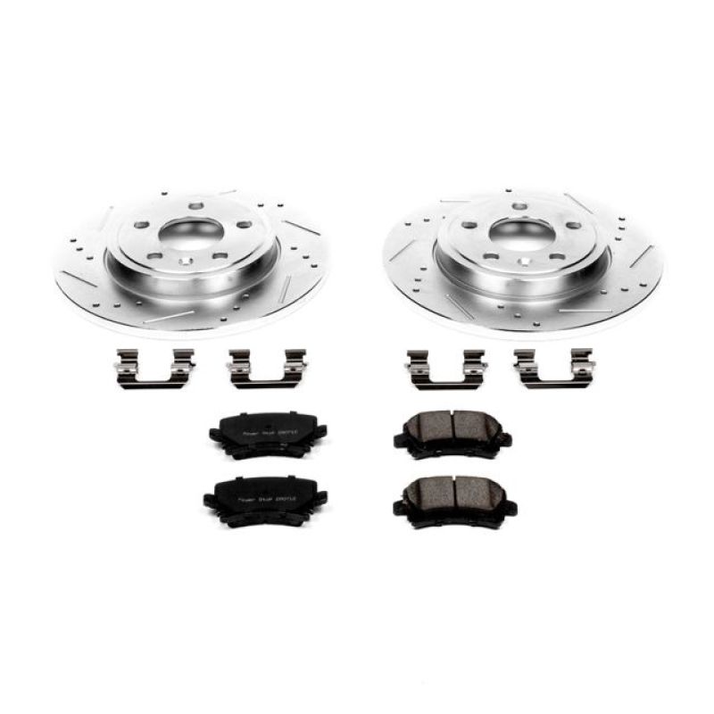 Audi A4 Brake Kit - Rear - PowerStop - Drilled & Slotted Rotors + Carbon-Fiber Ceramic Pads - `05-`09 Audi A4 Brake Kit - Rear - PowerStop - Drilled & Slotted Rotors + Carbon-Fiber Ceramic Pads - `05-`09