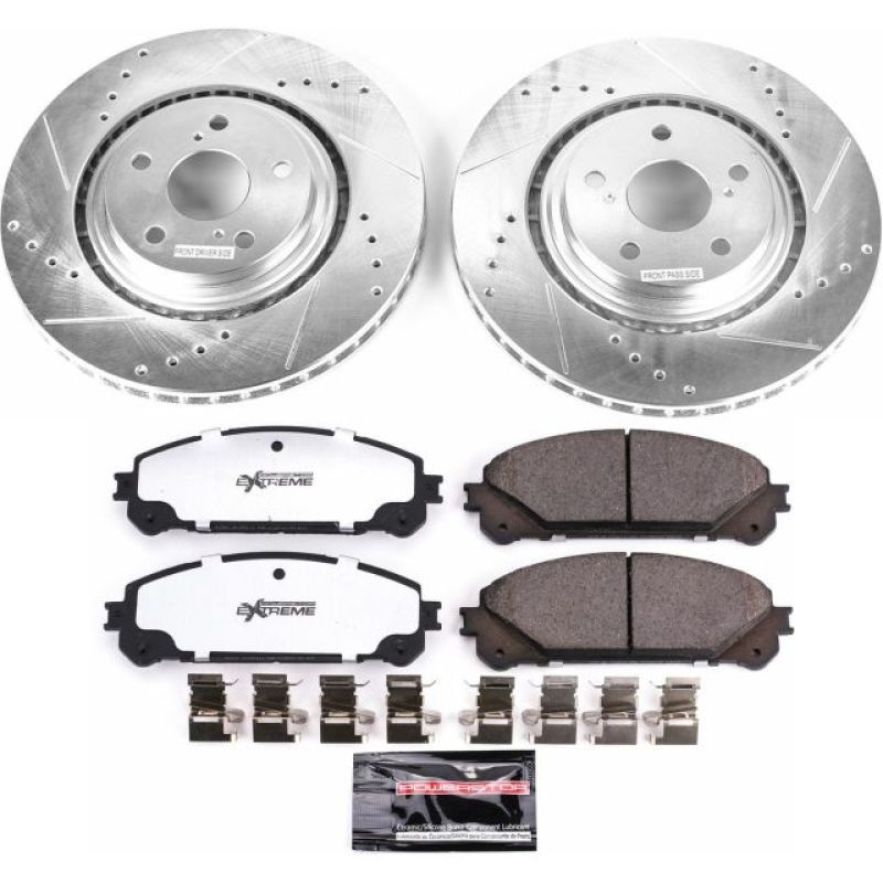 Lexus NX200t Brake Kit - Front - PowerStop - Drilled & Slotted Rotors + Carbon-Fiber Ceramic Pads - `15-`17 Lexus NX200t Brake Kit - Front - PowerStop - Drilled & Slotted Rotors + Carbon-Fiber Ceramic Pads - `15-`17