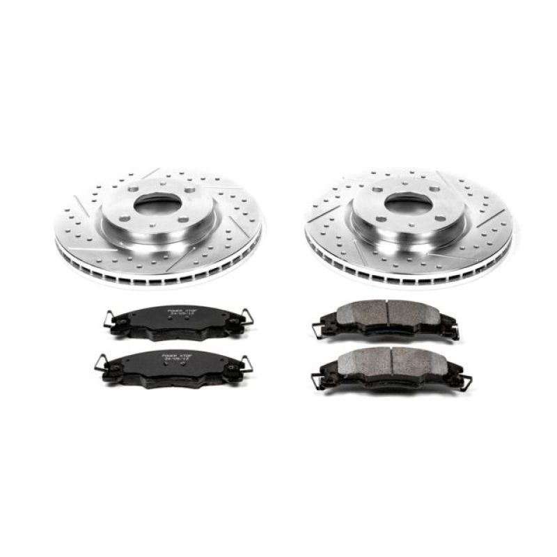 Ford Focus Brake Kit - Front - PowerStop - Drilled & Slotted Rotors + Carbon-Fiber Ceramic Pads - `08-`11