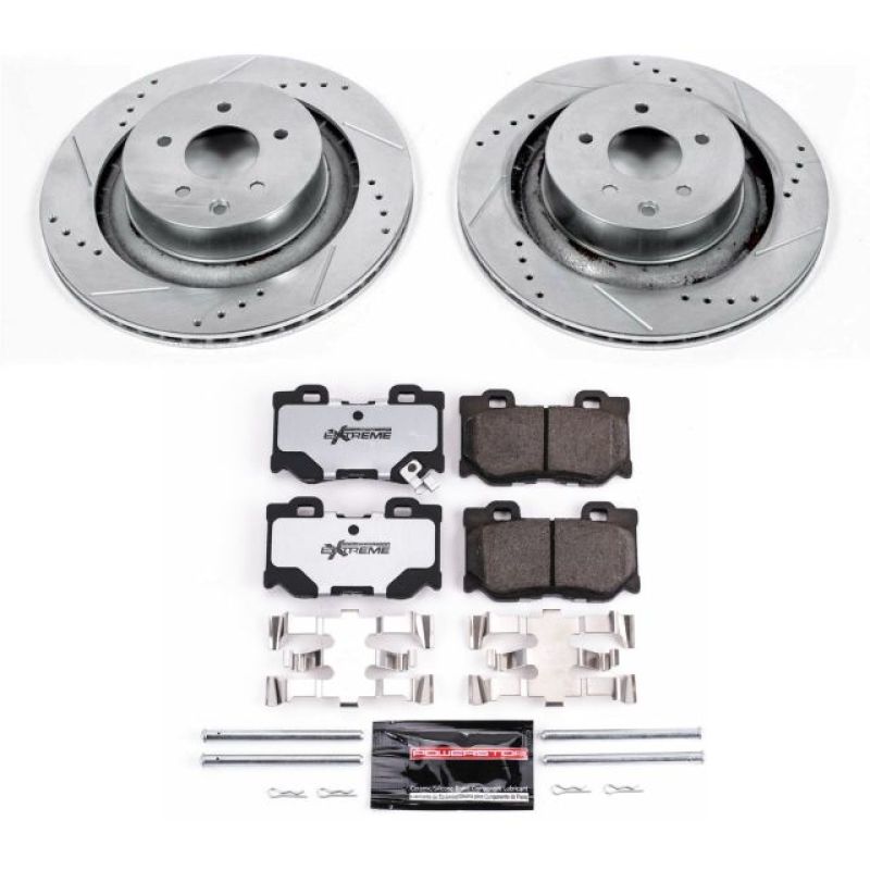 INFINITI G37 Brake Kit - Rear - PowerStop - Drilled & Slotted Rotors + Carbon-Fiber Ceramic Pads - `08-`13 INFINITI G37 Brake Kit - Rear - PowerStop - Drilled & Slotted Rotors + Carbon-Fiber Ceramic Pads - `08-`13