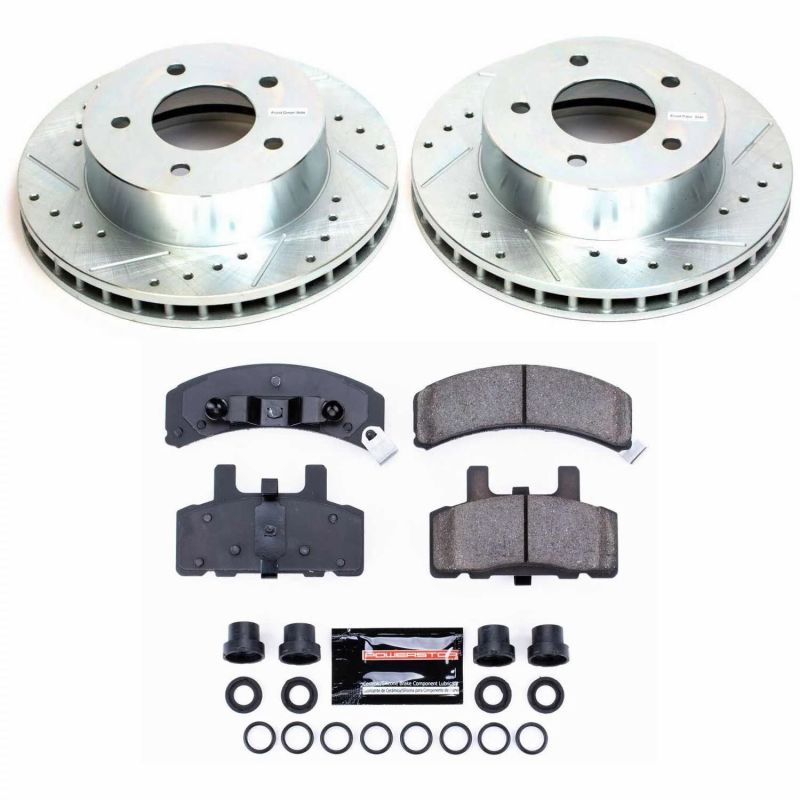 Chevrolet Astro Brake Kit - Front - PowerStop - Z23 Evolution Sport Drilled & Slotted Rotors + Carbon-Fiber Ceramic Pads - `90-`02