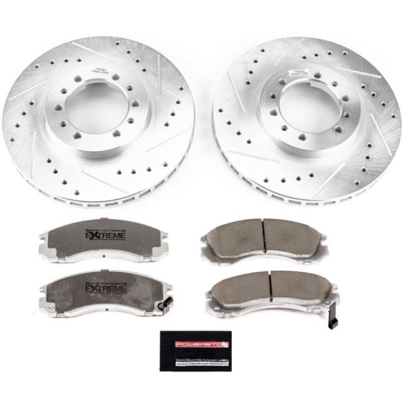 Mitsubishi Montero Brake Kit - Front - PowerStop - Drilled & Slotted Rotors + Carbon-Fiber Ceramic Pads - `97-`04 Mitsubishi Montero Brake Kit - Front - PowerStop - Drilled & Slotted Rotors + Carbon-Fiber Ceramic Pads - `97-`04