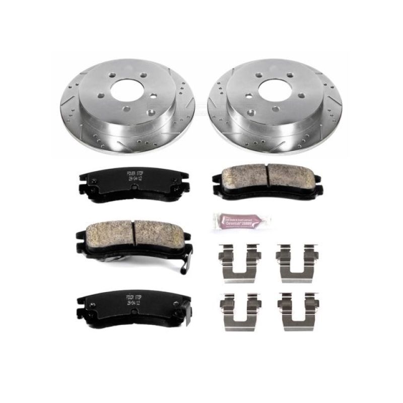 Buick Rendezvous Brake Kit - Rear - PowerStop - Drilled & Slotted Rotors + Carbon-Fiber Ceramic Pads - `02-`07