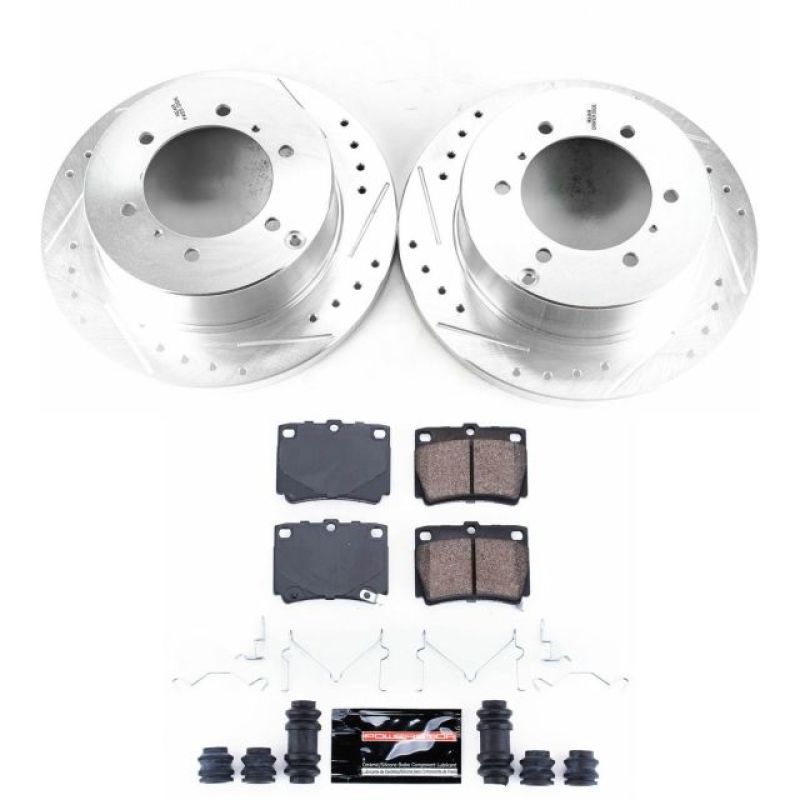 Mitsubishi Montero Brake Kit - Rear - PowerStop - Drilled & Slotted Rotors + Carbon-Fiber Ceramic Pads - `97-`04 Mitsubishi Montero Brake Kit - Rear - PowerStop - Drilled & Slotted Rotors + Carbon-Fiber Ceramic Pads - `97-`04