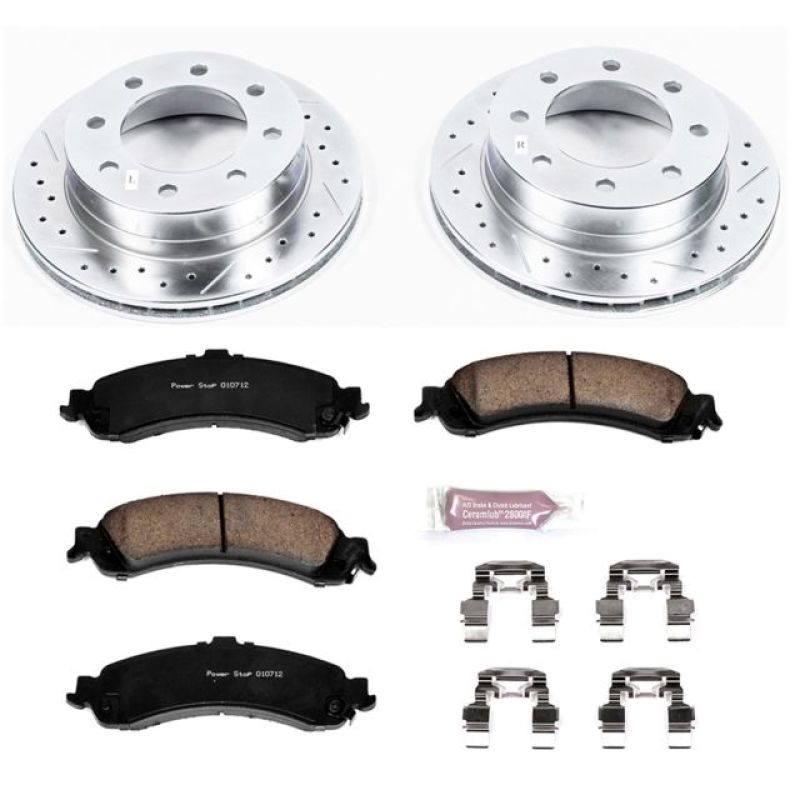Chevrolet Silverado 1500 HD Brake Kit - Rear - PowerStop - Drilled & Slotted Rotors + Carbon-Fiber Ceramic Pads - 2005