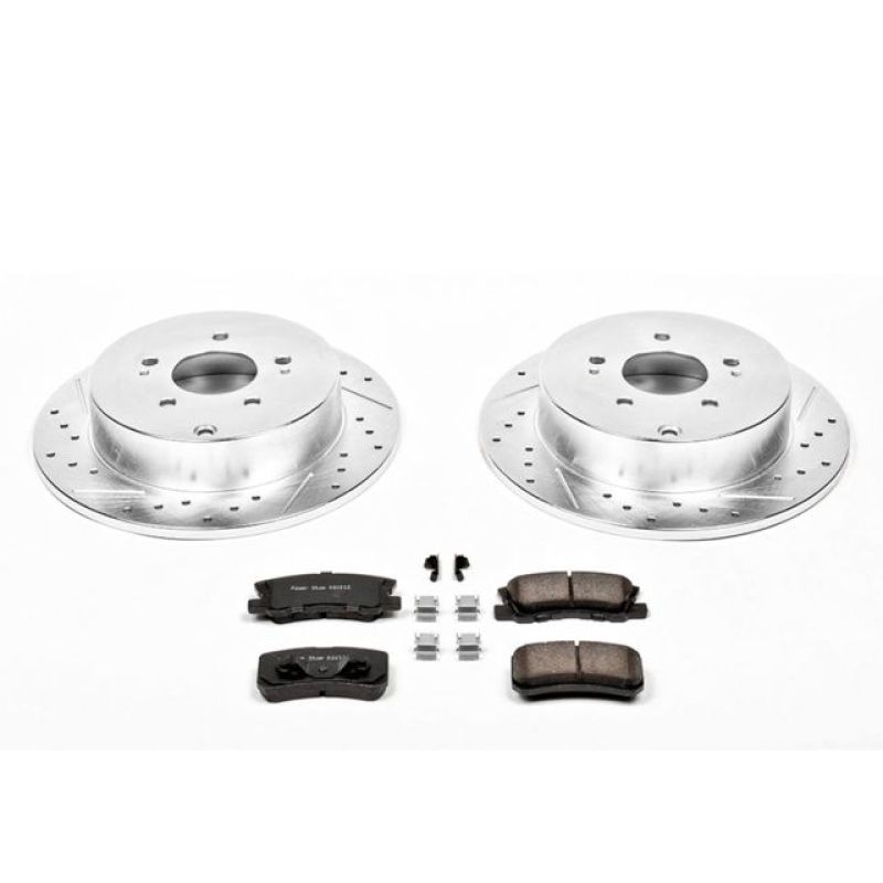 Mitsubishi Endeavor Brake Kit - Rear - PowerStop - Drilled & Slotted Rotors + Carbon-Fiber Ceramic Pads - `04-`11 Mitsubishi Endeavor Brake Kit - Rear - PowerStop - Drilled & Slotted Rotors + Carbon-Fiber Ceramic Pads - `04-`11