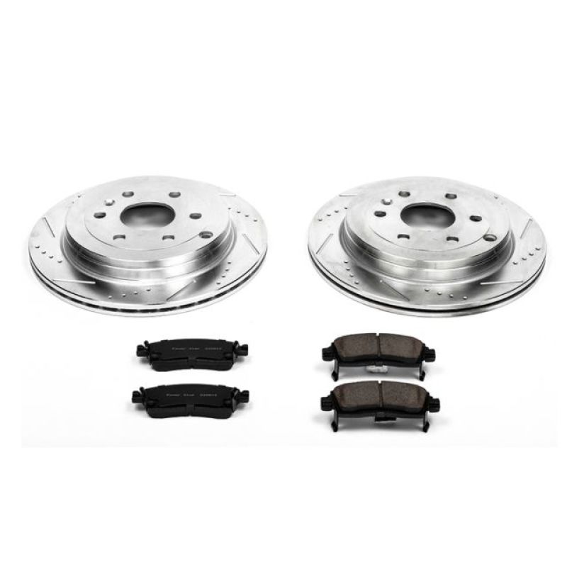 Buick Enclave Brake Kit - Rear - PowerStop - Drilled & Slotted Rotors + Carbon-Fiber Ceramic Pads - `08-`17