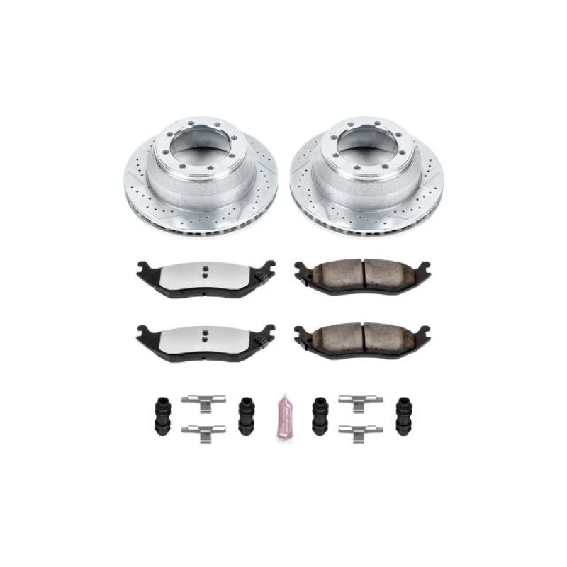 Dodge Durango Brake Kit - Rear - PowerStop - Drilled & Slotted Rotors + Carbon-Fiber Ceramic Pads - 2003