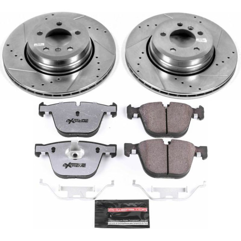 BMW 7 Series Brake Kit - Rear - PowerStop - Z26 Street Performance Ceramic Brake Pad and Drilled & Slotted Rotor - `06-`08 BMW 7 Series Brake Kit - Rear - PowerStop - Z26 Street Performance Ceramic Brake Pad and Drilled & Slotted Rotor - `06-`08