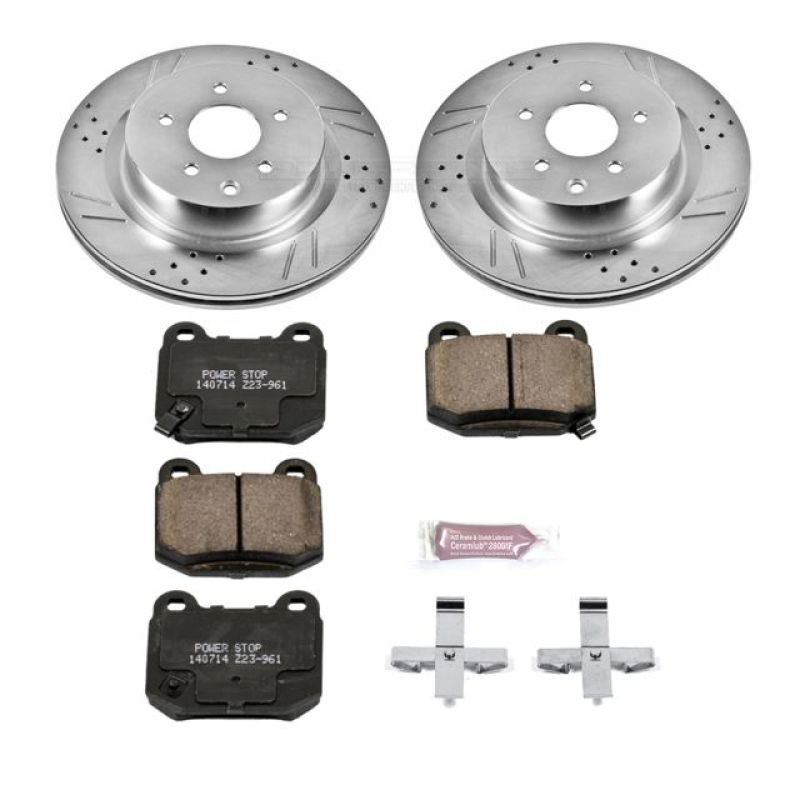 INFINITI G35 Brake Kit - Rear - PowerStop - Z23 Evolution Sport - Drilled & Slotted Rotors + Carbon-Fiber Ceramic Pads - `03-`04 INFINITI G35 Brake Kit - Rear - PowerStop - Z23 Evolution Sport - Drilled & Slotted Rotors + Carbon-Fiber Ceramic Pads - `03-`04
